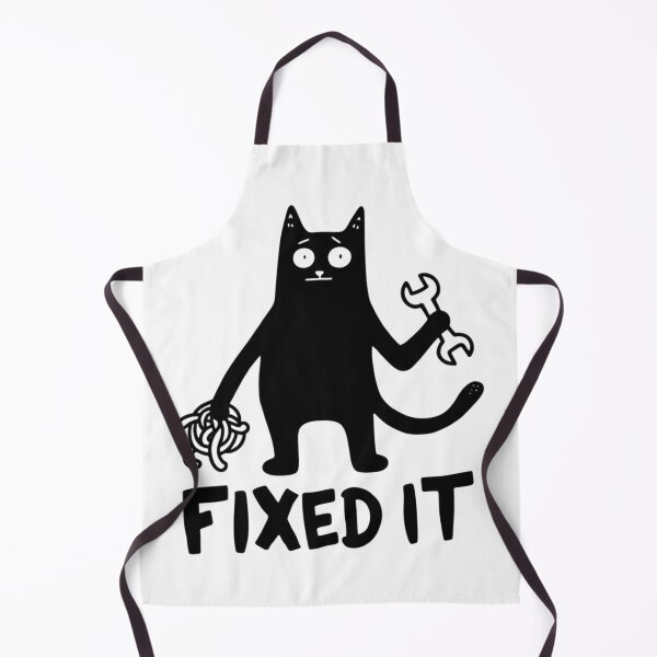 Item preview, Funny Mechanic Black Cat FIXED IT DIY Humor Meme designed and sold by Ikochane.