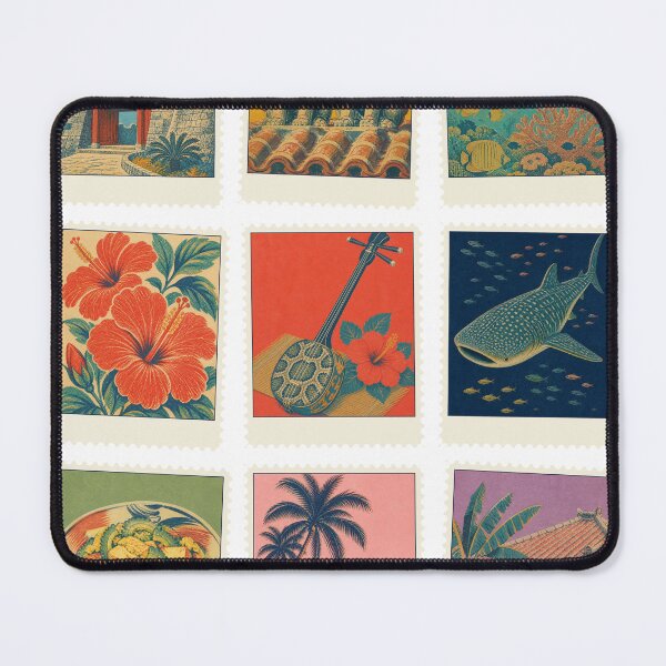 Item preview, Okinawa Vintage Stamps (No Text) | Retro Stamp Sticker Pack | Japanese Design designed and sold by JapanMemoir.
