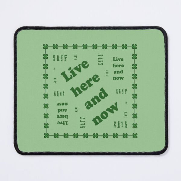 Item preview, The inscription "Live here and now" in a frame with lace of green color designed and sold by Cherevan.