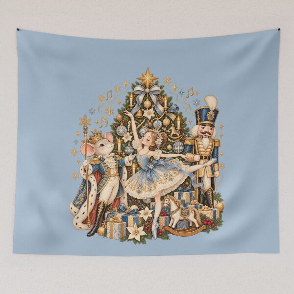 Item preview, Nutcracker Christmas Ballet with Mouse King in Blue and Gold designed and sold by AmiGraph.
