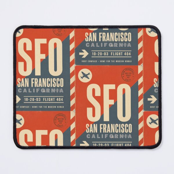 Item preview, SFO Airport Code Luggage Tag – Orange & Fog Gray Retro Airline Design designed and sold by rootcompass.