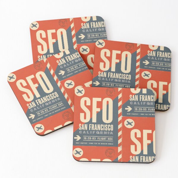 Item preview, SFO Airport Code Luggage Tag – Orange & Fog Gray Retro Airline Design designed and sold by rootcompass.