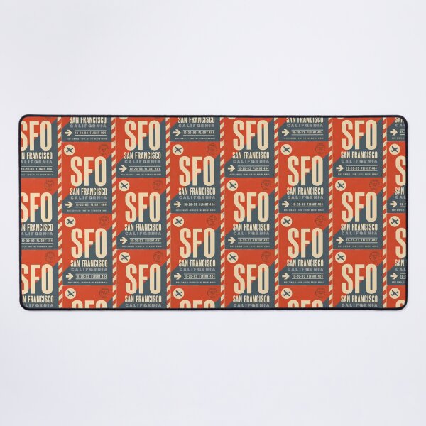 Item preview, SFO Airport Code Luggage Tag – Orange & Fog Gray Retro Airline Design designed and sold by rootcompass.