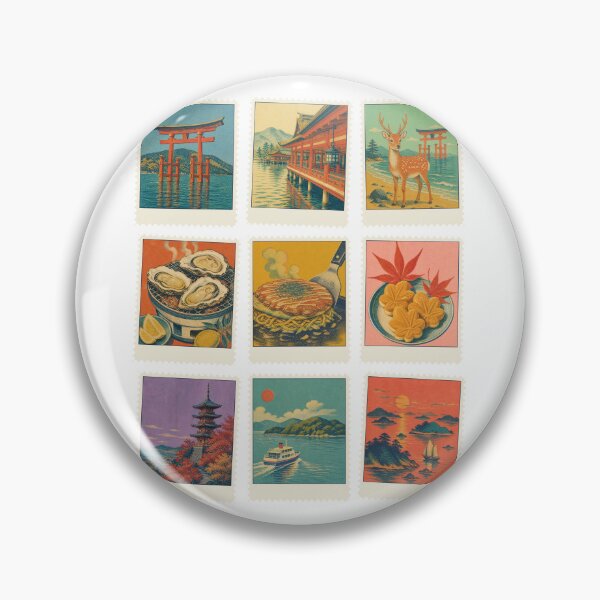 Item preview, Miyajima Vintage Stamps (No Text) | Retro Stamp Sticker Pack | Japanese Design designed and sold by JapanMemoir.