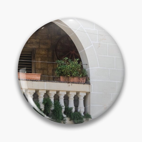 Item preview, Stone Balcony With Arched Openings, Balustrade and Planters Overflowing With Greenery designed and sold by Nmallia.