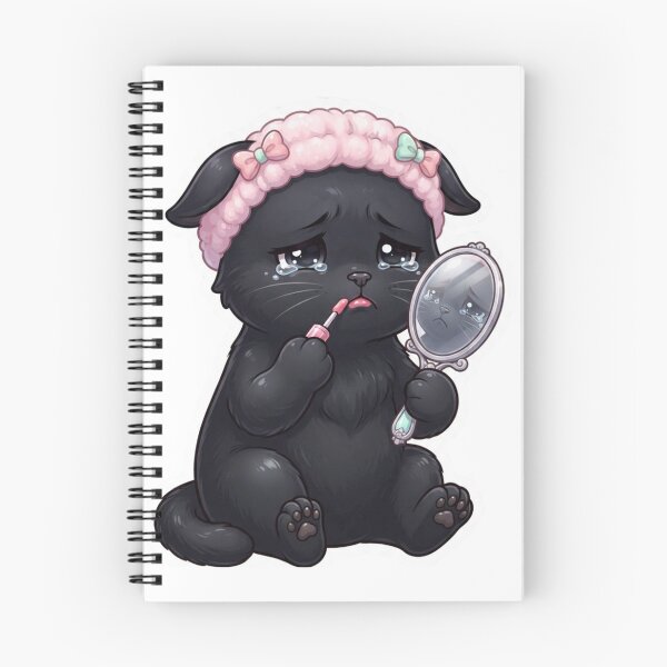 Item preview, Sad Crying Black Cat Doing Skincare Sticker designed and sold by cats-dogs1.