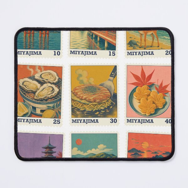 Item preview, Miyajima Vintage Stamps (No Text) | Retro Stamp Sticker Pack | Japanese Design designed and sold by JapanMemoir.