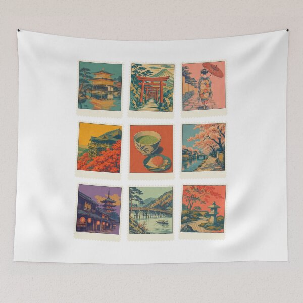 Item preview, Kyoto Vintage Stamps (No Text) | Retro Stamp Sticker Pack | Japanese Design designed and sold by JapanMemoir.