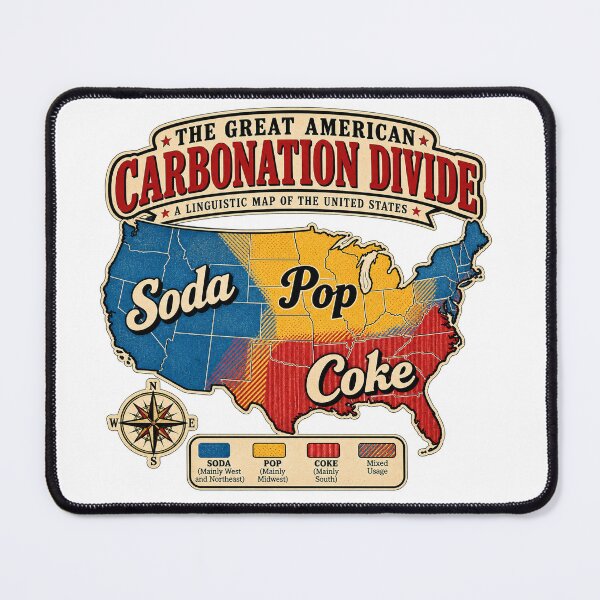 Item preview, The Great American Carbonation Divide — Soda Pop Coke Dialect Map designed and sold by Past in Threads.