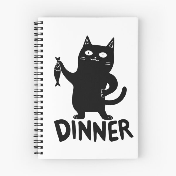 Item preview, Happy Black Cat Holding Fish DINNER Funny Meme designed and sold by Ikochane.