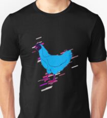 Chicken hen Eighties Retro Violet and Purple Unisex T-Shirt