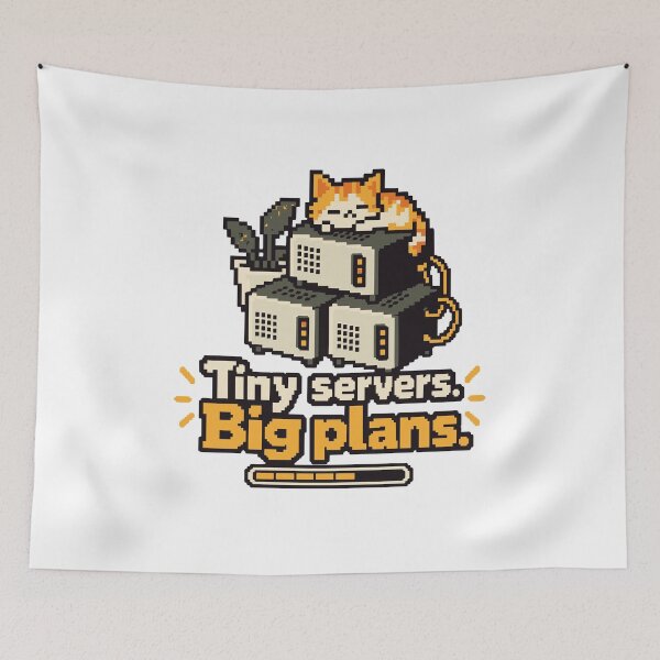 Item preview, Tiny Servers Big Plans Pixel Art designed and sold by ThreadQuirk.