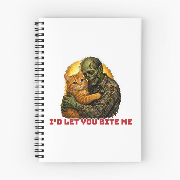 Item preview, I'd Let You Bite Me Crying Cat Zombie Hug designed and sold by RobinHoodShirts.
