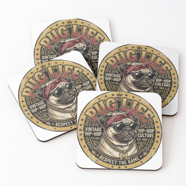 Item preview, Pug Life - Retro 90s Hip Hop Dog Illustration designed and sold by Retro Hound Co..