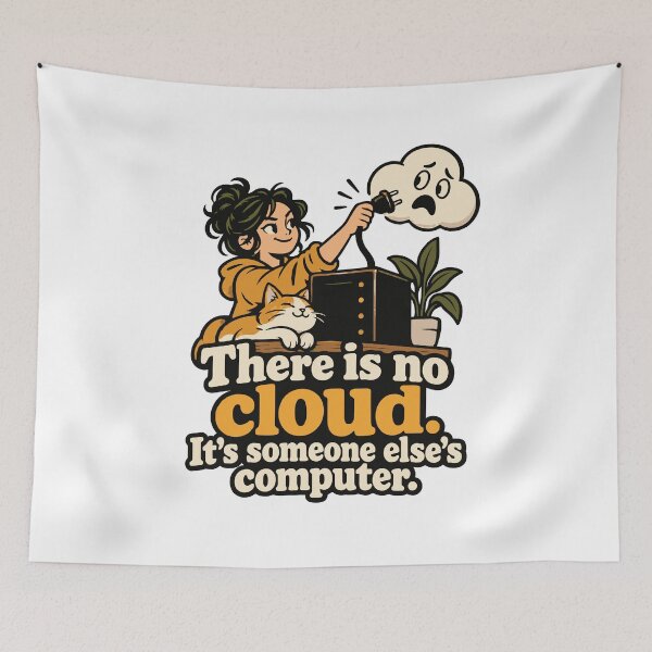 Item preview, There Is No Cloud Home Server T-Shirt designed and sold by ThreadQuirk.