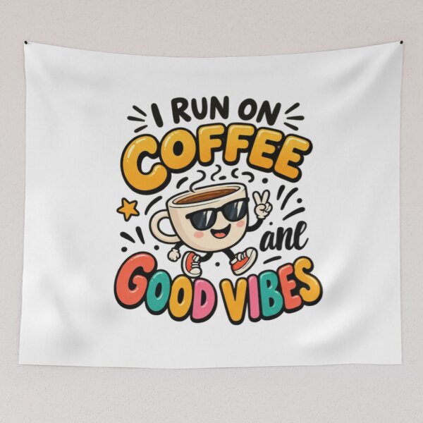 Item preview,  I Run On Coffee  good vibes – Funny Coffee design  designed and sold by HSE1.