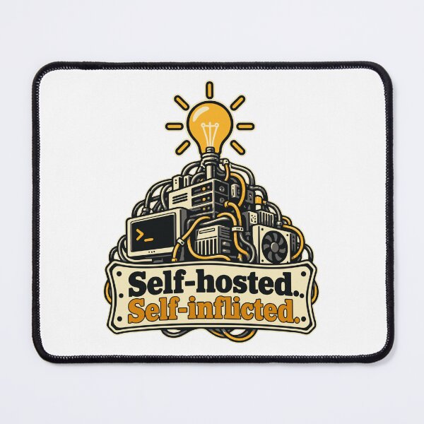 Item preview, Self-Hosted Self-Inflicted Server Room T-Shirt designed and sold by ThreadQuirk.