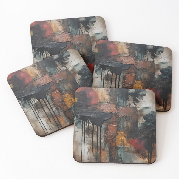 Item preview, Abstract Expressionist Textured Painting Rust Black designed and sold by Mindful Wall Art Studio.