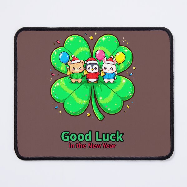 Item preview, Good Luck in the New Year Sticker, Cute Lucky Clover Bear Penguin Bunny Gift designed and sold by HoMya.