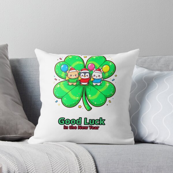 Item preview, Good Luck in the New Year Sticker, Cute Lucky Clover Bear Penguin Bunny Gift designed and sold by HoMya.
