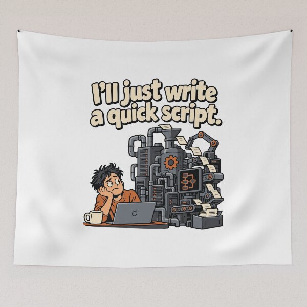 Item preview, I'll Just Write a Quick Script Comic designed and sold by ThreadQuirk.