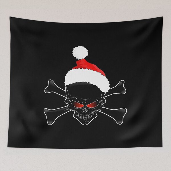Item preview, Edgy Christmas Skull Santa Hat Crossbones designed and sold by MaileeStudios.