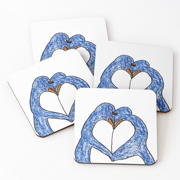Item preview, Cute Blue Penguins Heart Kiss Couple Art designed and sold by MagicYana.
