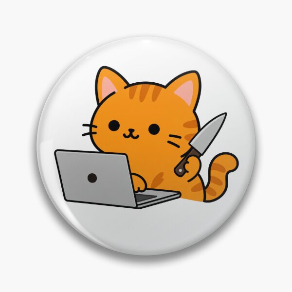 Item preview, Funny Orange Cat With Knife – Office Humor designed and sold by GingerArtStudio.