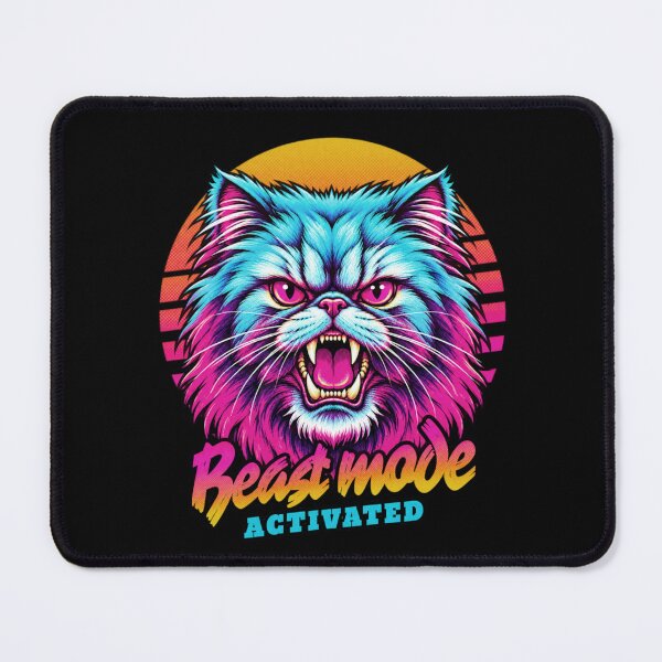 Item preview, Persian Cat Beast Mode - Neon Cyberpunk Horror designed and sold by PixelsPaws.