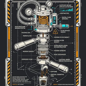 Artwork thumbnail, Cognitive Fuel Module // Over-Engineered Caffeine Intake System by Virtual Knight Designs