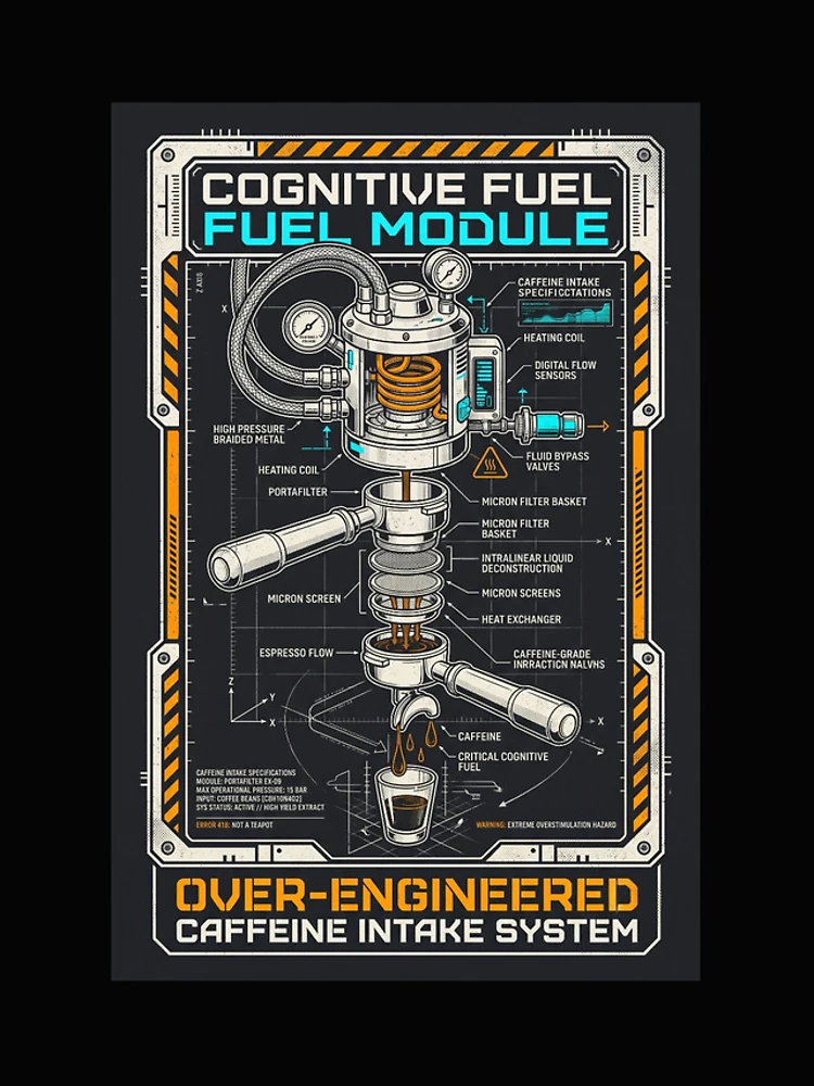 Thumbnail 4 of 4, Samsung Galaxy Phone Case, Cognitive Fuel Module // Over-Engineered Caffeine Intake System designed and sold by Virtual Knight Designs.
