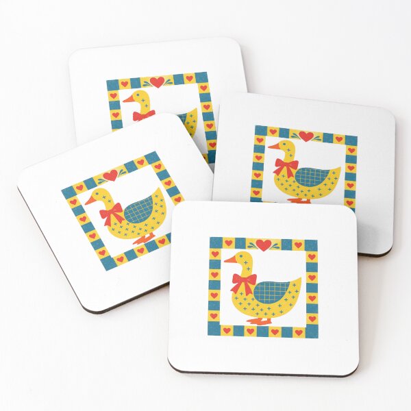 Item preview, Folk Art Duck Red Ribbon designed and sold by Colorful-Garden.