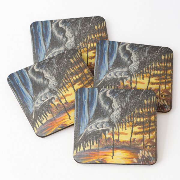 Item preview, Raven on a branch and golden sunset: two sides of a single painting  designed and sold by ArtVladys.