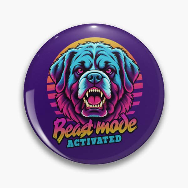 Item preview, Saint Bernard Beast Mode - Neon Cyberpunk Horror designed and sold by PixelsPaws.