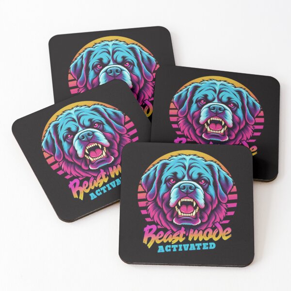 Item preview, Saint Bernard Beast Mode - Neon Cyberpunk Horror designed and sold by PixelsPaws.