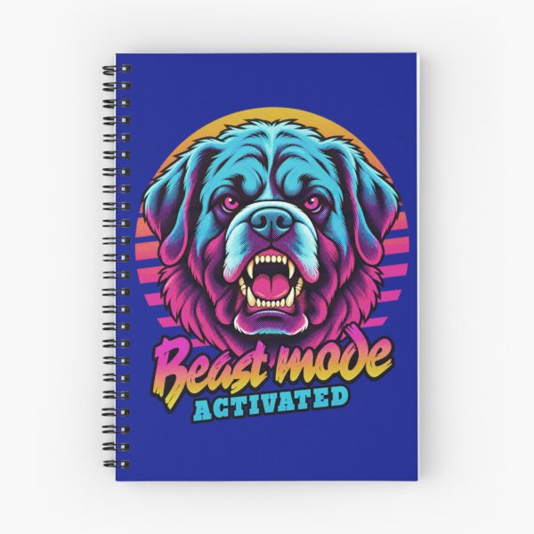 Item preview, Saint Bernard Beast Mode - Neon Cyberpunk Horror designed and sold by PixelsPaws.