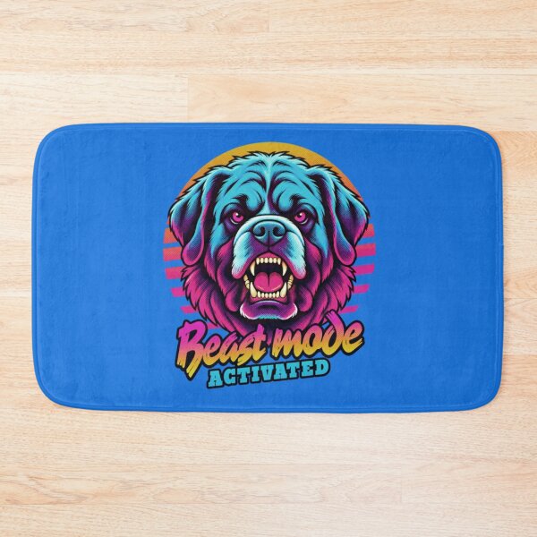 Item preview, Saint Bernard Beast Mode - Neon Cyberpunk Horror designed and sold by PixelsPaws.