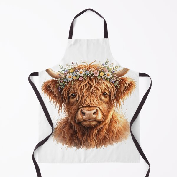 Item preview, Highland Cow Flower Crown Shirt — Watercolor Farmhouse Cow Art Tee designed and sold by RobinHoodShirts.