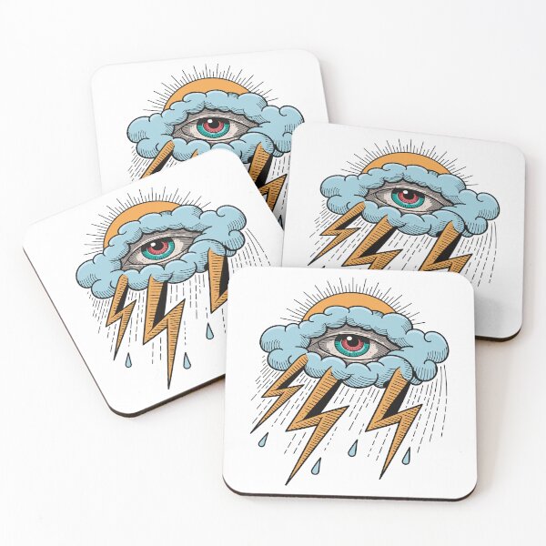 Item preview, All Seeing Eye Thunderstorm Retro Tattoo Style Design designed and sold by TipTop GFX.