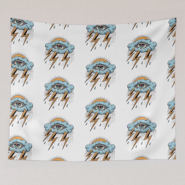 Item preview, All Seeing Eye Thunderstorm Retro Tattoo Style Design designed and sold by TipTop GFX.