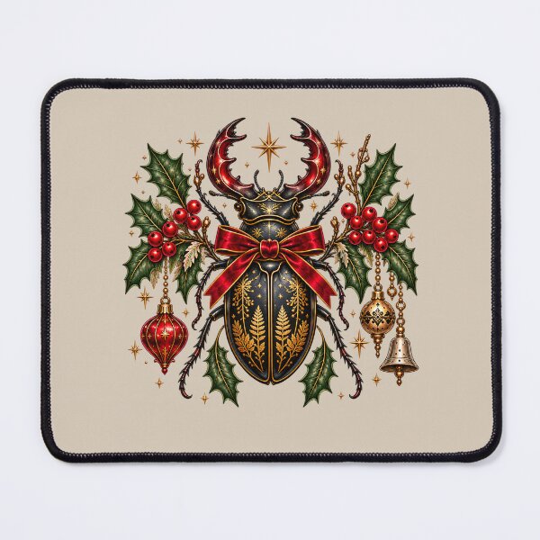 Item preview, Escarabajo ciervo navideño - Arte vintage del bosque designed and sold by NViora.