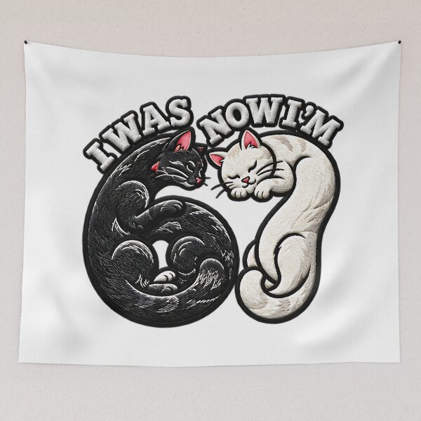 Item preview, I Was 6 Now I'm 7 Funny Cats Seventh Birthday Art designed and sold by ArtDesignTp.