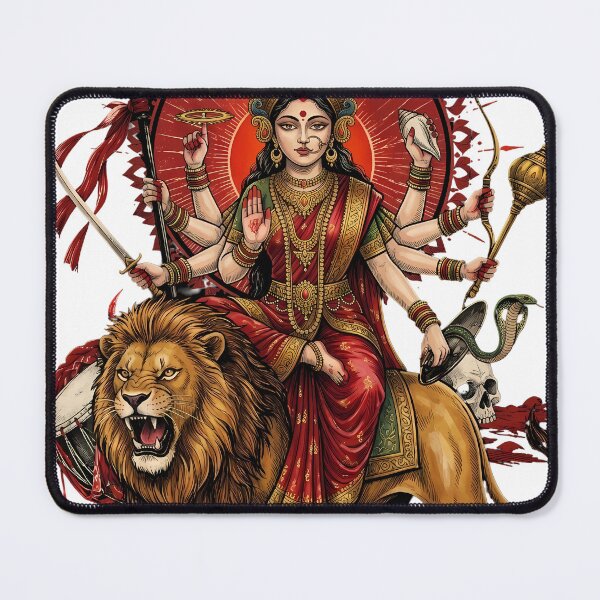 Item preview, Maa Durga Lion Rider Sacred Warrior Goddess - Dussehra & Navratri Art T-Shirt designed and sold by Rongchoge.