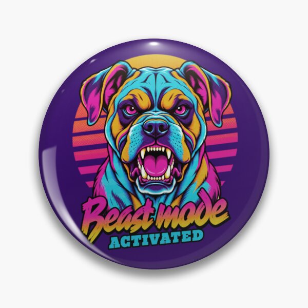 Item preview, Boxer Dog Beast Mode - Neon Cyberpunk Horror designed and sold by PixelsPaws.