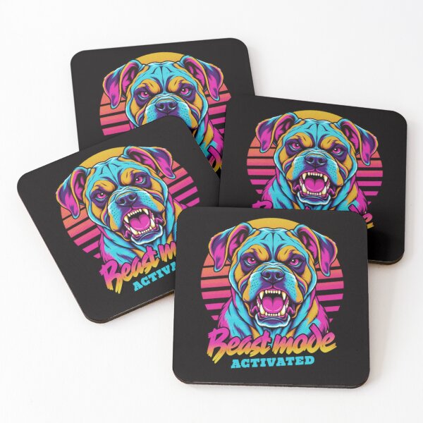 Item preview, Boxer Dog Beast Mode - Neon Cyberpunk Horror designed and sold by PixelsPaws.