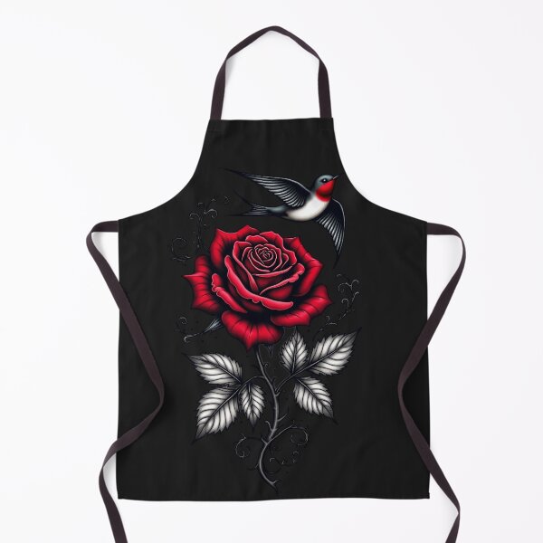 Item preview, Swallow and Red Rose – Traditional Tattoo Flash RBA-2026-0212-F designed and sold by IdeaSmith.
