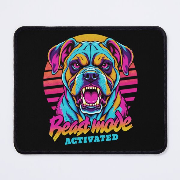 Item preview, Boxer Dog Beast Mode - Neon Cyberpunk Horror designed and sold by PixelsPaws.