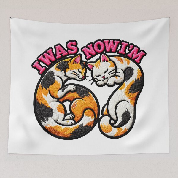 Item preview, I Was 6 Now I'm 7 Cute Funny Cat Birthday designed and sold by ArtDesignTp.