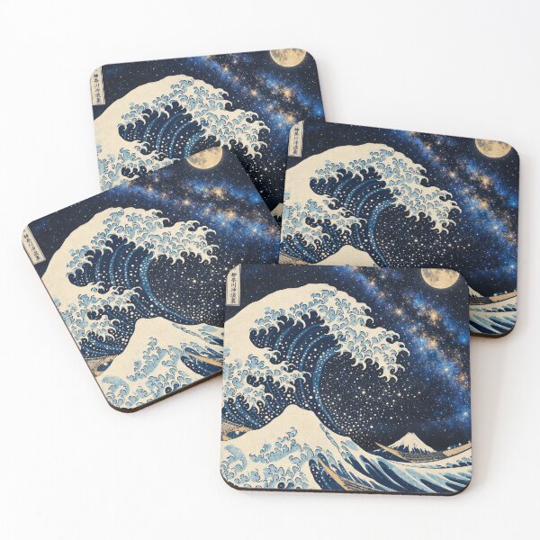 Item preview,  Great Wave off Kanagawa with Moon Landscape designed and sold by VenusArt7.