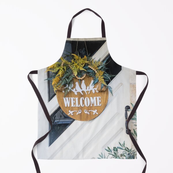 Item preview, Welcome Door Wreath With Greenery And Wooden Sign Hanging On White Front Door For Home Decor designed and sold by Nmallia.